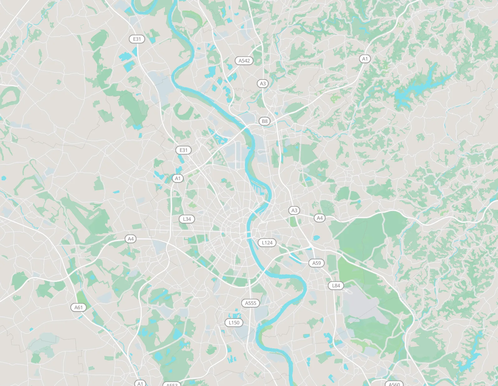 Karte: Köln und die umliegenden Orte