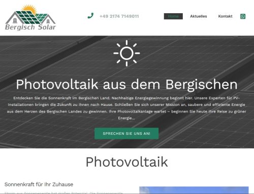 Neue Homepage bei Bergisch Solar